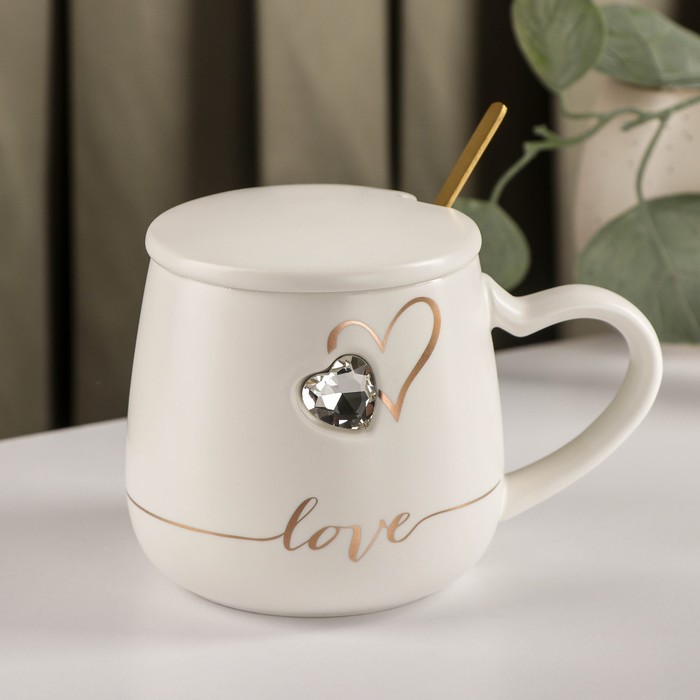 Кружка керамическая с крышкой и ложкой «Любовь», 350 мл, цвет МИКС
Кружка керамическая с крышкой и ложкой «Любовь», 350 мл, цвет МИКС