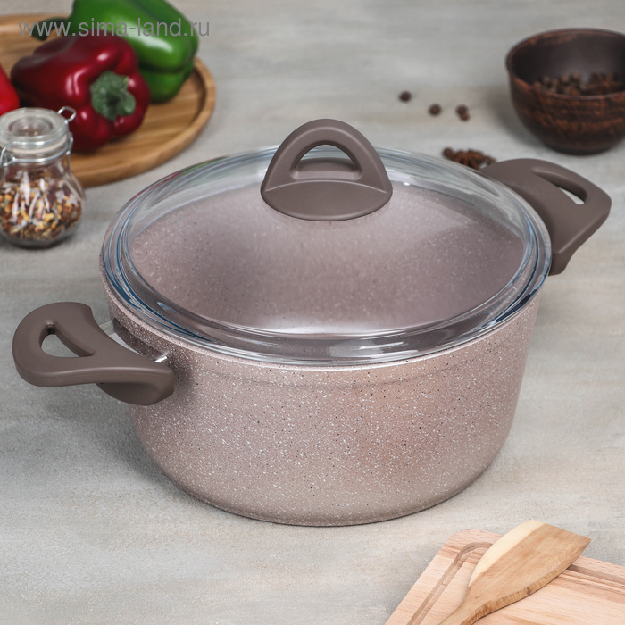 Кастрюля Papilla Wilma cappuccino granite, 4,2 л, d=24 см, стеклянная крышка, антипригарное покрытие, цвет коричневый
Кастрюля Papilla Wilma cappuccino granite, 4,2 л, d=24 см, стеклянная крышка, антипригарное покрытие, цвет коричневый