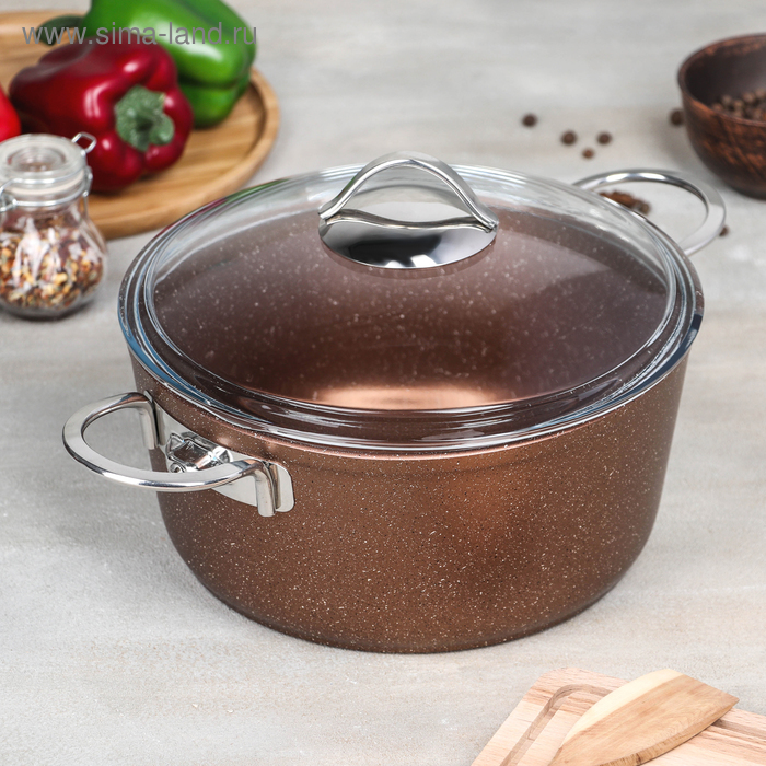 Кастрюля Papilla Wilma cool, 4,2 л, d=24 см, стеклянная крышка, антипригарное покрытие, цвет коричневый 
Кастрюля Papilla Wilma cool, 4,2 л, d=24 см, стеклянная крышка, антипригарное покрытие, цвет коричневый