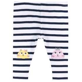 Легинсы для девочек, в полоску, рост 104 см, цвет белый