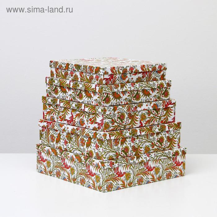 Набор коробок 5 в 1 "Узоры с птицей", 34 х 34 х 9 - 26 х 26 х 5 см 
Набор коробок 5 в 1 "Узоры с птицей", 34 х 34 х 9 - 26 х 26 х 5 см