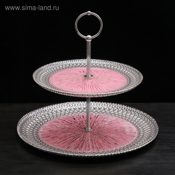 Блюдо 2-х ярусное «Морион», d=21/27 см, цвет розовый с серебром
Блюдо 2-х ярусное «Морион», d=21/27 см, цвет розовый с серебром