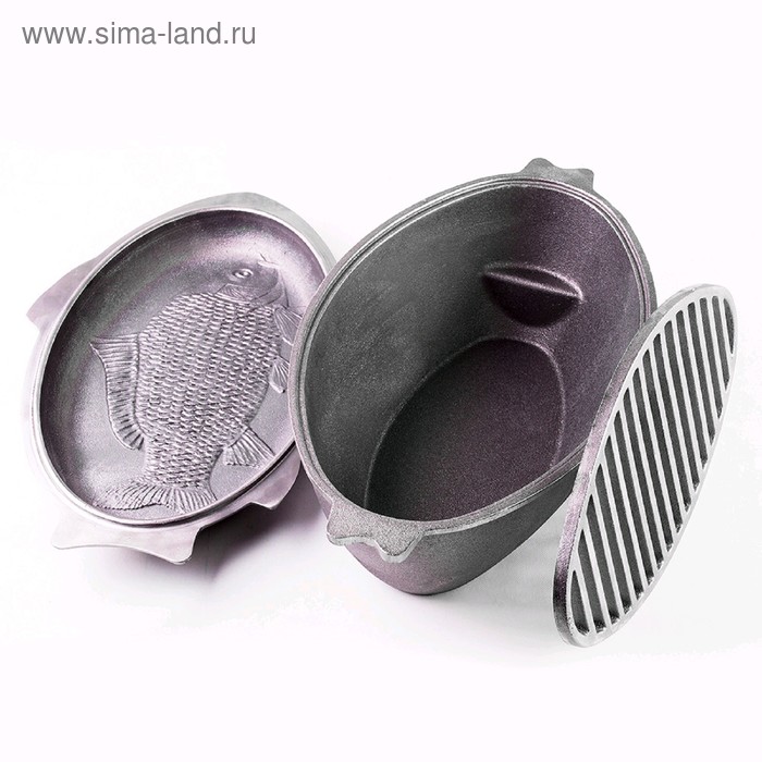 Утятница со сковородой для рыбы и съёмной решеткой-гриль, 11 л
Утятница со сковородой для рыбы и съёмной решеткой-гриль, 11 л