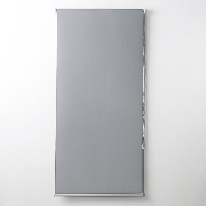 фото Штора рулонная «механика», 90×180 см (с учётом креплений 3,5 см), цвет серый