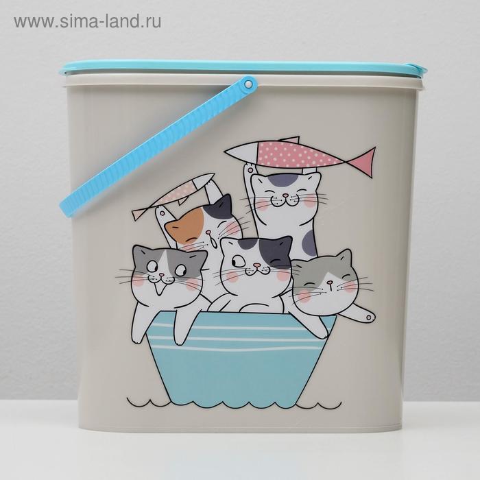 Контейнер "Мур-мяу" для корма, 6 л, серый 
Контейнер "Мур-мяу" для корма, 6 л, серый