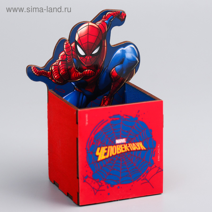 фото Органайзер для канцелярии "супергерой", человек-паук , 65 х 70 х 65 мм marvel