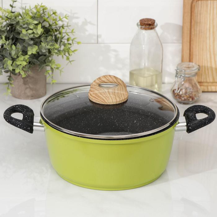 Кастрюля Color, 4 л, стеклянная крышка, антипригарное покрытие, цвет зелёный
Кастрюля Color, 4 л, стеклянная крышка, антипригарное покрытие, цвет зелёный