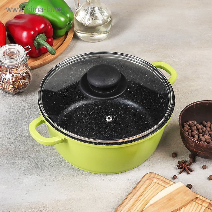 Кастрюля Color, 2 л, стеклянная крышка, цвет зелёный
Кастрюля Color, 2 л, стеклянная крышка, цвет зелёный