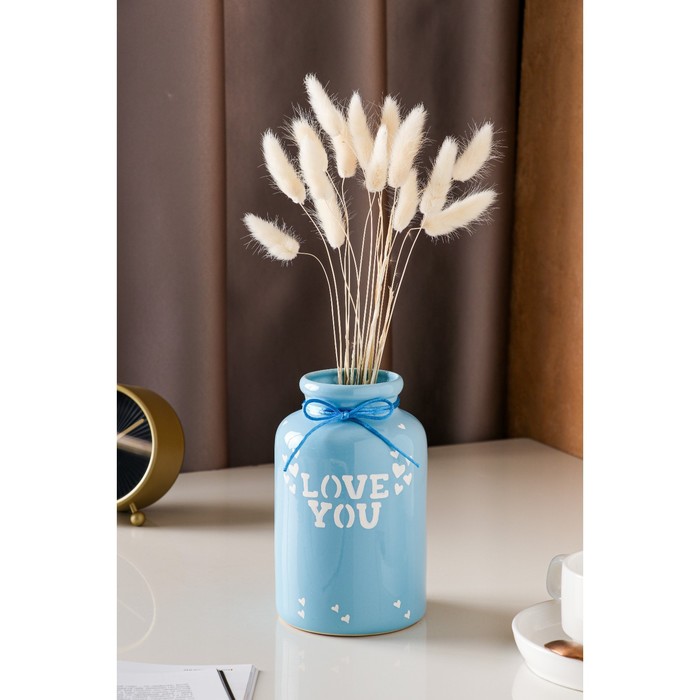 Ваза керамическая "Love You", настольная, голубая, 18 см
Ваза керамическая "Love You", настольная, голубая, 18 см