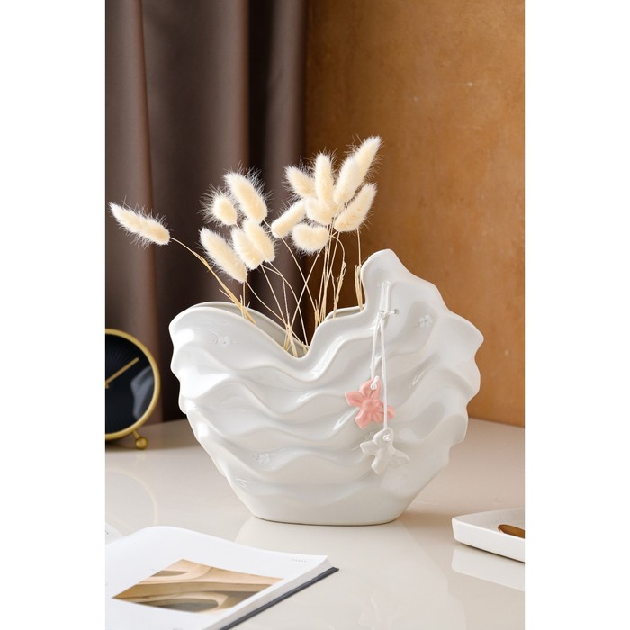 Ваза керамическая "Волна", настольная, белая, 25 см, микс
Ваза керамическая "Волна", настольная, белая, 25 см, микс