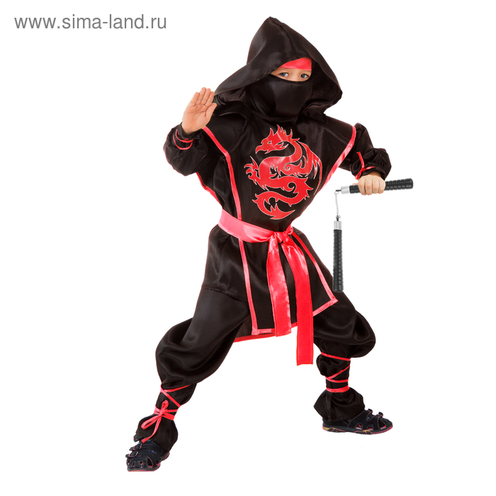 Костюм ниндзя «Красный дракон», рубашка, брюки, защита, пояс, маска, нунчаки, р. 32, рост 128 см
Костюм ниндзя «Красный дракон», рубашка, брюки, защита, пояс, маска, нунчаки, р. 32, рост 128 см