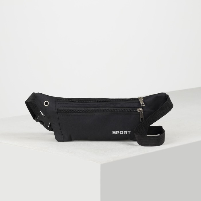Сумка поясная, 2 отдела на молниях, цвет чёрный
Сумка поясная, 2 отдела на молниях, цвет чёрный
