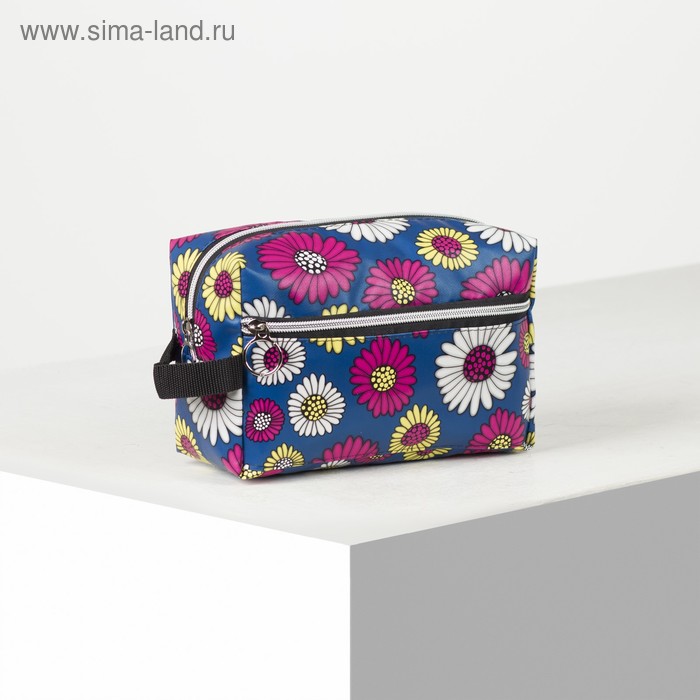фото Косметичка дорожная, отдел на молнии, с подкладом, наружный карман, цвет синий