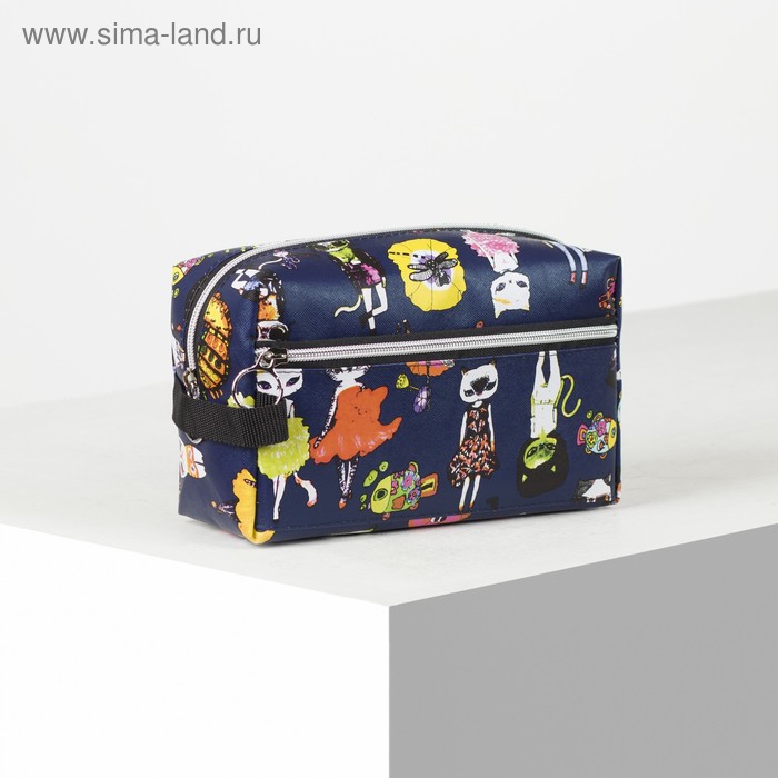 фото Косметичка дорожная, отдел на молнии, с подкладом, наружный карман, цвет синий