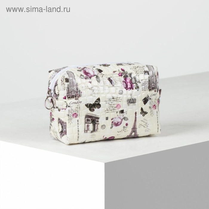 фото Косметичка дорожная, отдел на молнии, с подкладом, цвет бежевый