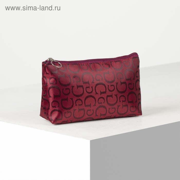 фото Косметичка простая, отдел на молнии, с подкладом, цвет бордовый