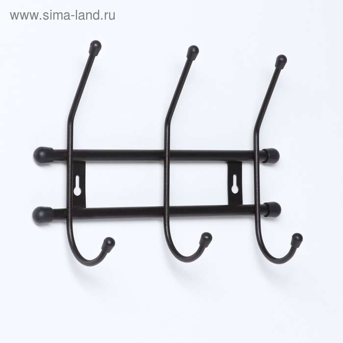 Вешалка настенная «Стандарт», 3 крючка, цвет чёрный
Вешалка настенная «Стандарт», 3 крючка, цвет чёрный