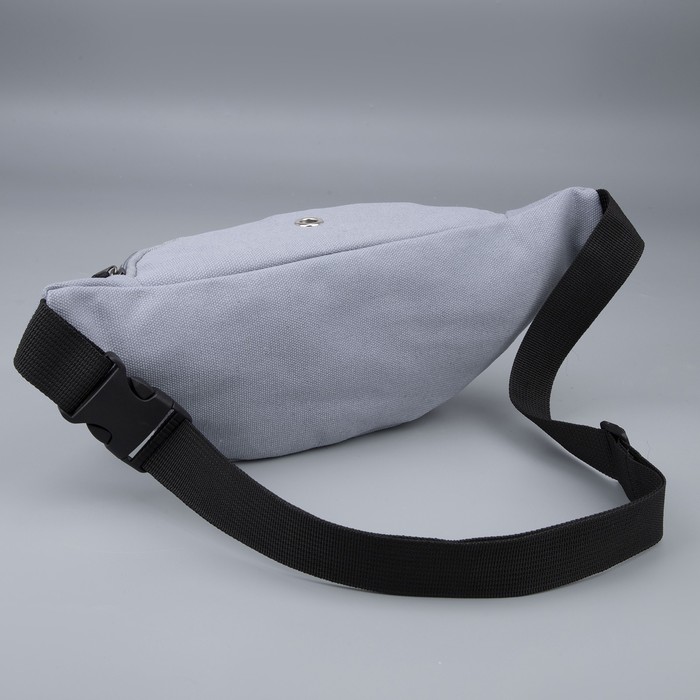 фото Сумка поясная, отдел на молнии, цвет серый