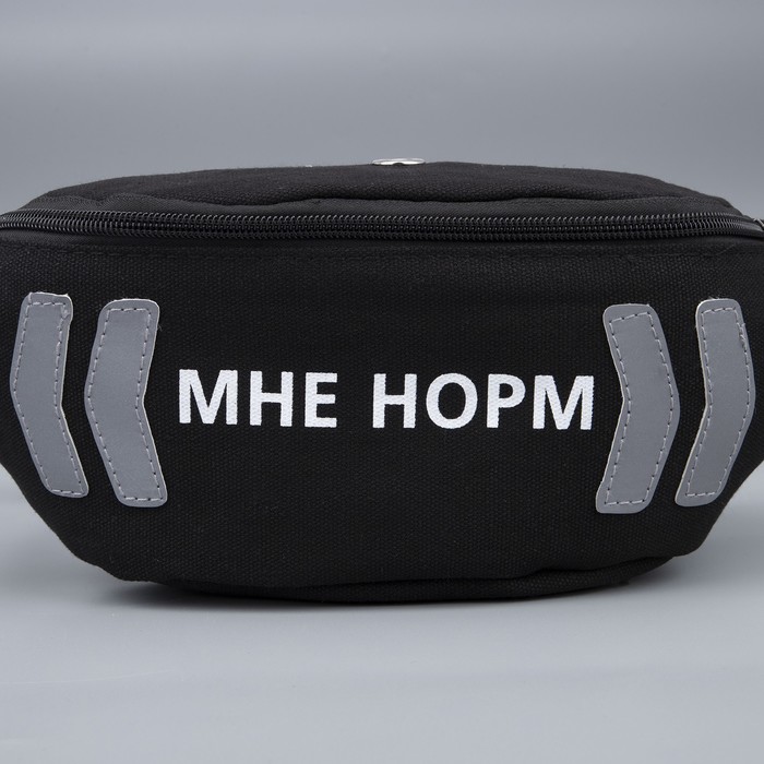 Сумка поясная, текстильная, светоотр. нашивки, отд. на молнии, черная, «Мне норм», 35 х 12 х 5 см
Сумка поясная, текстильная, светоотр. нашивки, отд. на молнии, черная, «Мне норм», 35 х 12 х 5 см