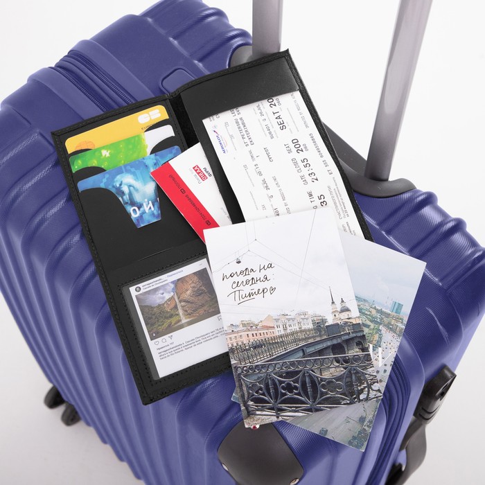 Обложка для документов, 4 отдела для карт, цвет чёрный
Обложка для документов, 4 отдела для карт, цвет чёрный