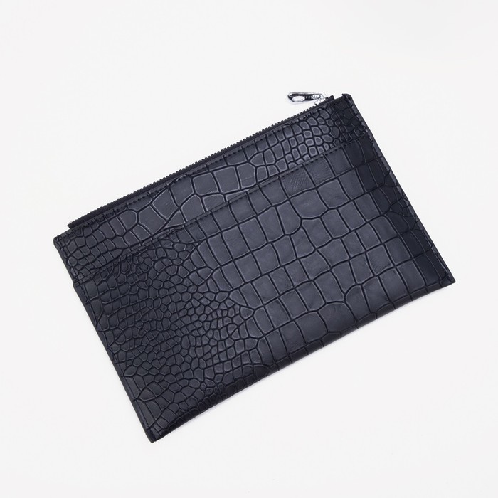 Папка для документов на молнии, боковой карман, цвет чёрный
Папка для документов на молнии, боковой карман, цвет чёрный