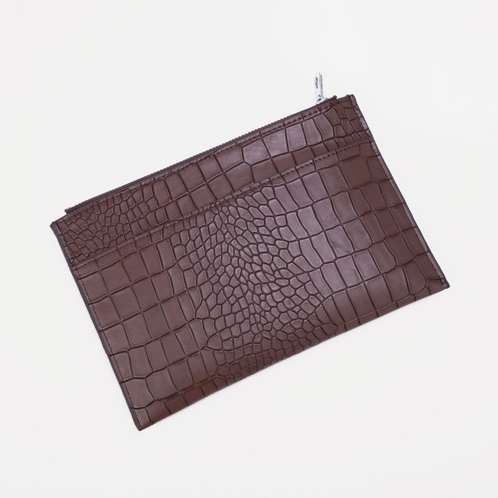 Папка для документов на молнии, боковой карман, цвет коричневый
Папка для документов на молнии, боковой карман, цвет коричневый