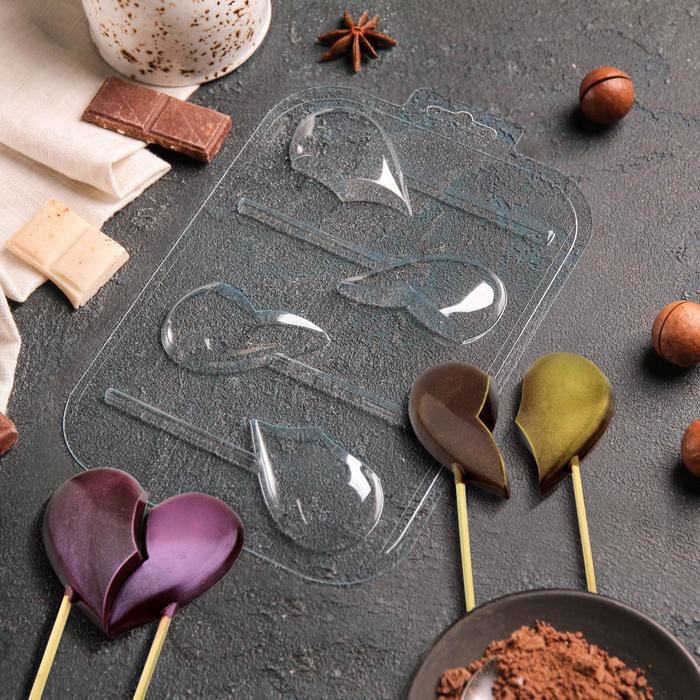Форма для шоколада «Половинки. Сердца на палочке»
Форма для шоколада «Половинки. Сердца на палочке»
