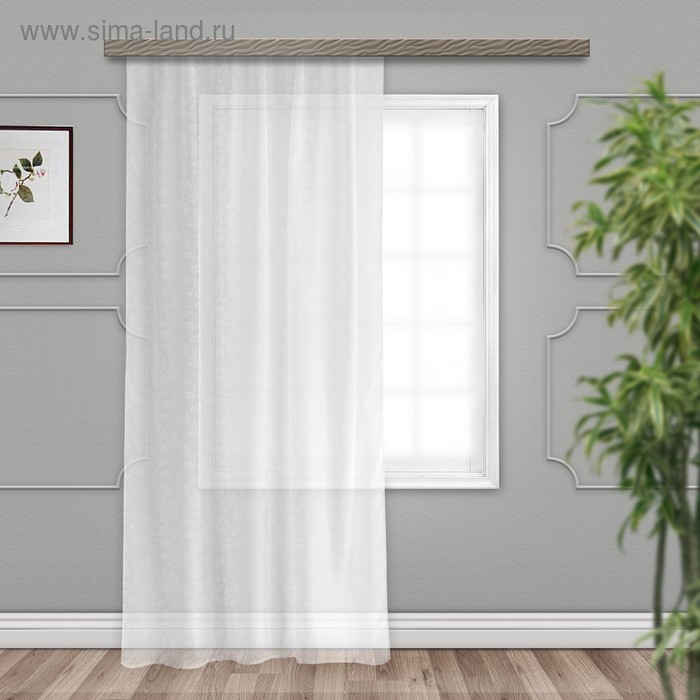 Штора вуаль с тиснением листья 500х260 см, цвет белый 
Штора вуаль с тиснением листья 500х260 см, цвет белый