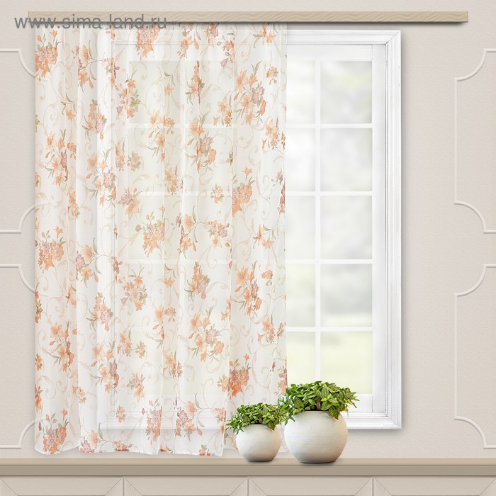 Штора вуаль печать лилии 140х145 см, цвет персик
Штора вуаль печать лилии 140х145 см, цвет персик