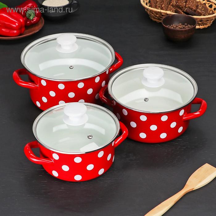 Набор кастрюль «Белый горох», 3 предмета: 1,9 л, 2,5 л, 3,7 л, цвет красный
Набор кастрюль «Белый горох», 3 предмета: 1,9 л, 2,5 л, 3,7 л, цвет красный
