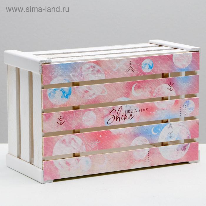 Коробка деревянная подарочная «Космос», 21 × 33 × 15 см
Коробка деревянная подарочная «Космос», 21 × 33 × 15 см