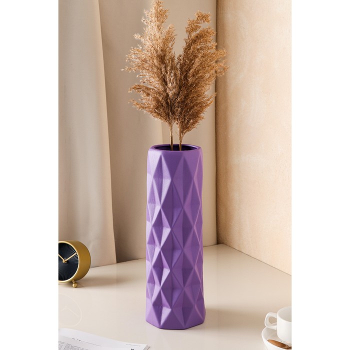Ваза керамическая "Поли", настольная, муар, фиолетовая, 41 см
Ваза керамическая "Поли", настольная, муар, фиолетовая, 41 см