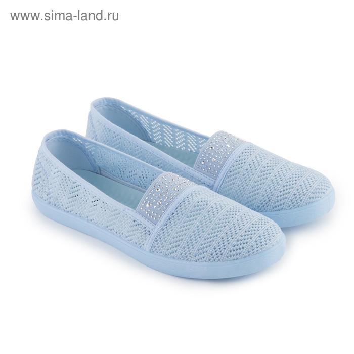 фото Слипоны женские, цвет голубой размер 37 ex-tim