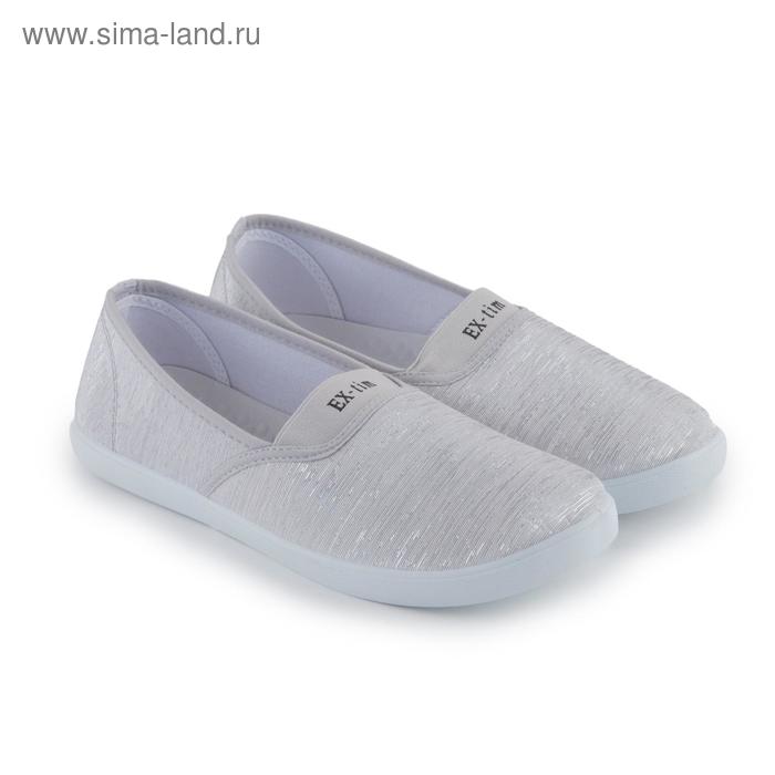 фото Слипоны женские, цвет серый, размер 40 ex-tim