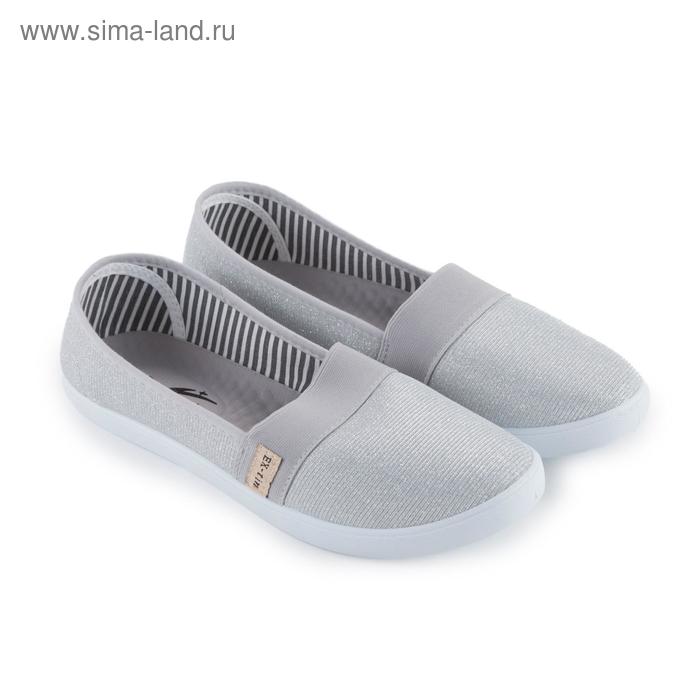 фото Слипоны женские, цвет серый, размер 37 ex-tim