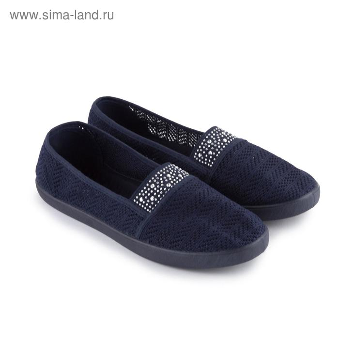 фото Слипоны женские, цвет синий, размер 40 ex-tim