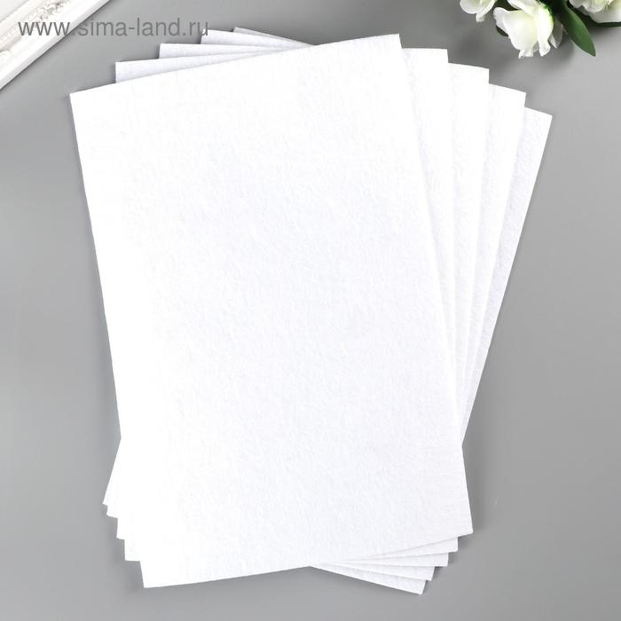Фетр "BLITZ" 2.2 мм, жёсткий 20х30 см ± 0,2 см (набор 5 шт) белый