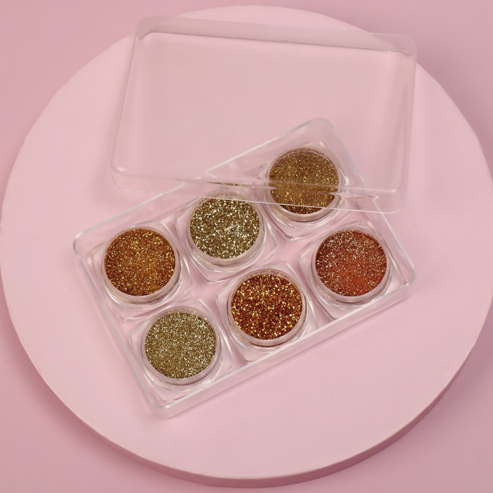 Блёстки для декора «Golden View», в пластиковом органайзере, набор 6 баночек
Блёстки для декора «Golden View», в пластиковом органайзере, набор 6 баночек