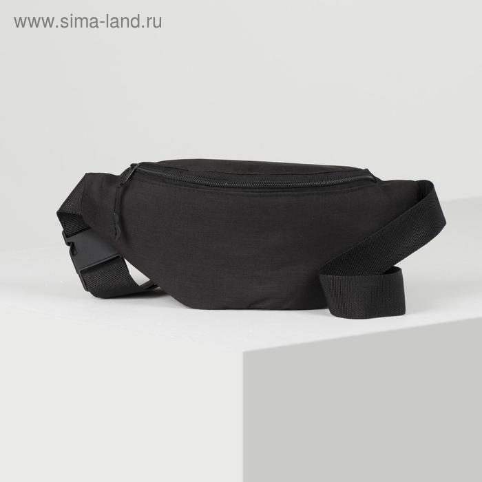 фото Сумка поясная, отдел на молнии, цвет чёрный