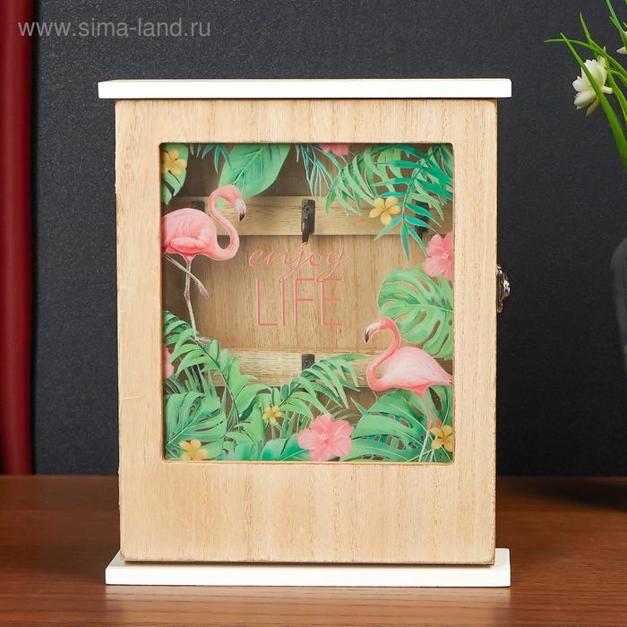 Ключница дерево 6 крючков "Фламинго в тропиках" 25,5х5,3х20,5 см
Ключница дерево 6 крючков "Фламинго в тропиках" 25,5х5,3х20,5 см