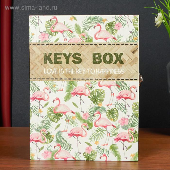 Ключница дерево 6 крючков "Фламинго и пальмовые листья" 26х5х19,5 см
Ключница дерево 6 крючков "Фламинго и пальмовые листья" 26х5х19,5 см