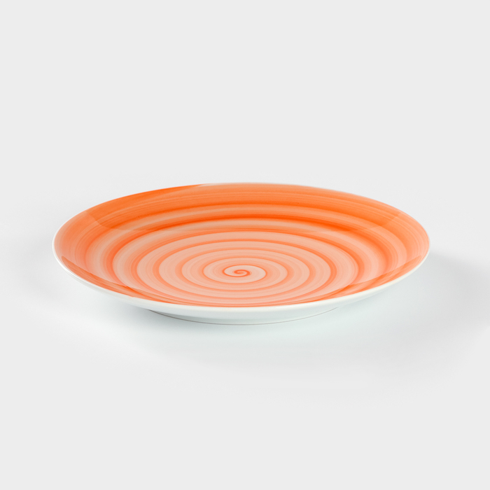фото Тарелка фарфоровая infinity, d=24 см, цвет оранжевый добрушский фарфоровый завод