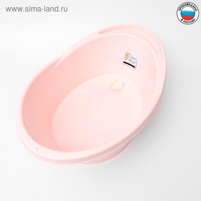 фото Детская ванночка start с термометром и сливом, 35 л., цвет розовый пастельный little angel