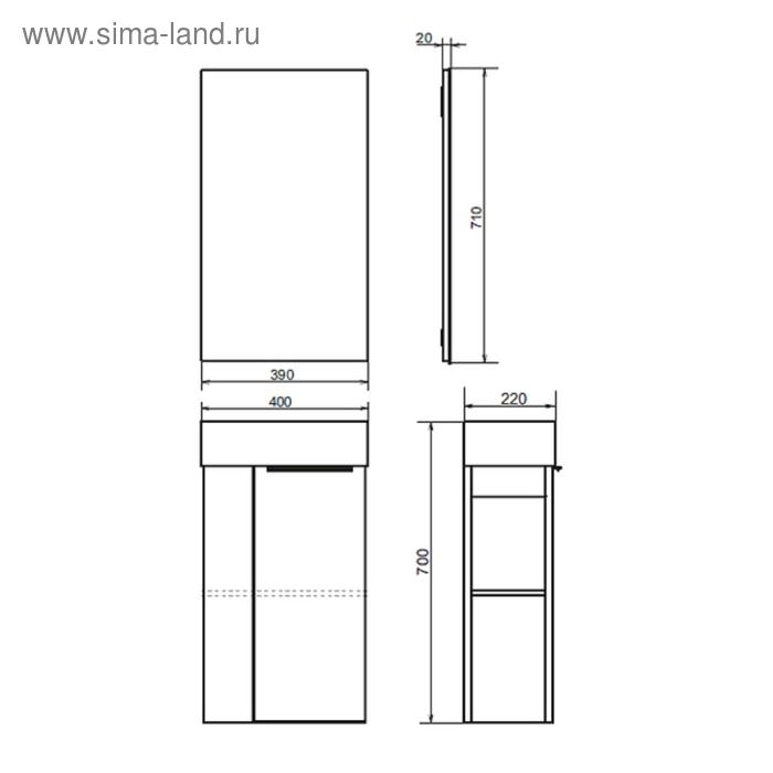 фото Тумба-умывальник comforty «матэ-40», дуб тёмно-коричневый с раковиной crea 40, p-um-cre40/1 514757