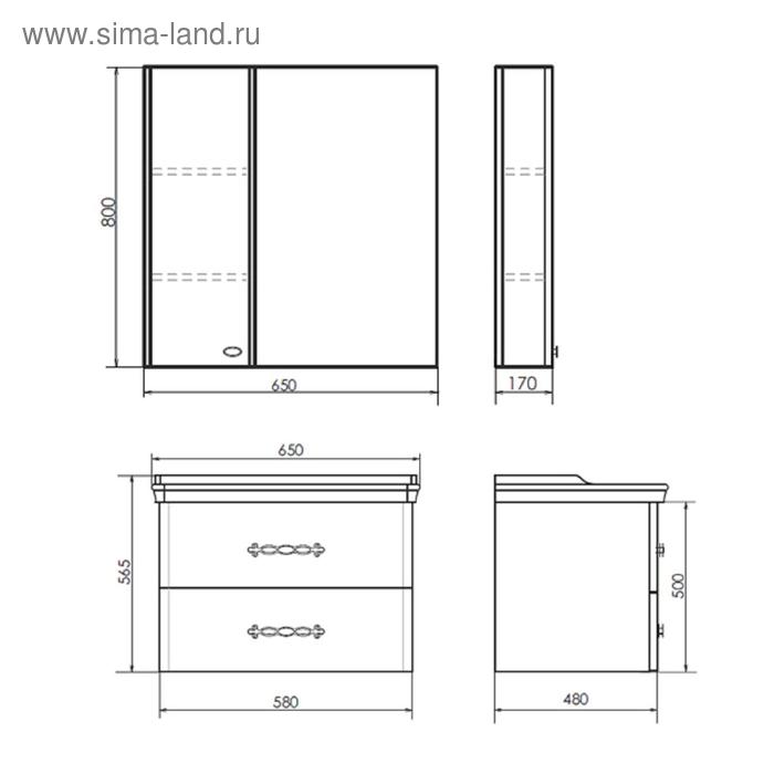 фото Тумба-умывальник comforty «неаполь-65», белый глянец с раковиной 50165