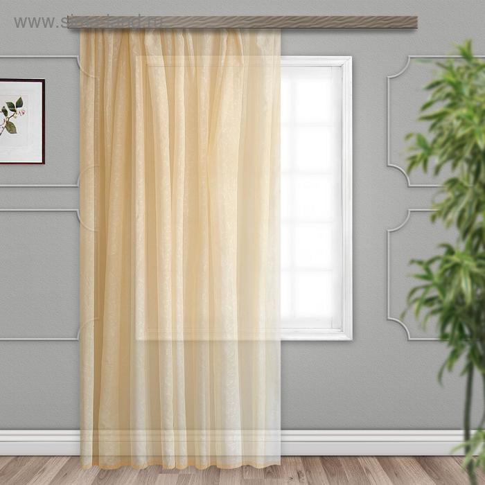 Штора вуаль с тиснением,140х260 см, цвет светло-бежевый, тиснение МИКС 
Штора вуаль с тиснением,140х260 см, цвет светло-бежевый, тиснение МИКС