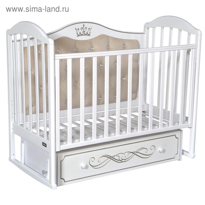 фото Кровать детская bellini silvia elegance premium мягкая спинка, маятник, цвет белый