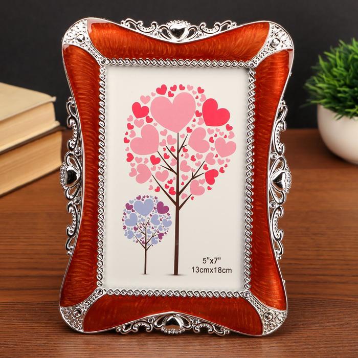 Фоторамка пластик под металл 13х18 см "Сердечность" серебро и бордо 23х17х1 см
Фоторамка пластик под металл 13х18 см "Сердечность" серебро и бордо 23х17х1 см