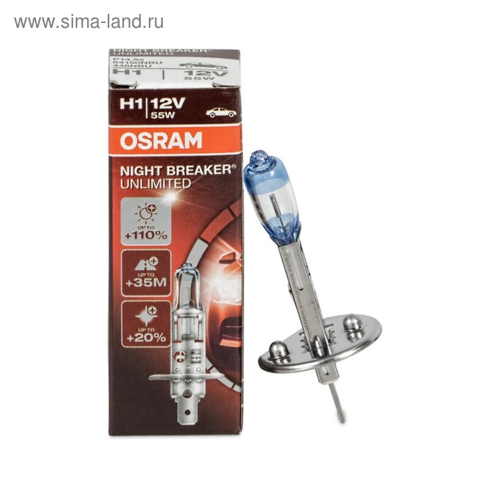 Лампа автомобильная Osram 12V H1 55W +110% P14.5s Night Breaker Unlimited 64150NBU
Лампа автомобильная Osram 12V H1 55W +110% P14.5s Night Breaker Unlimited 64150NBU