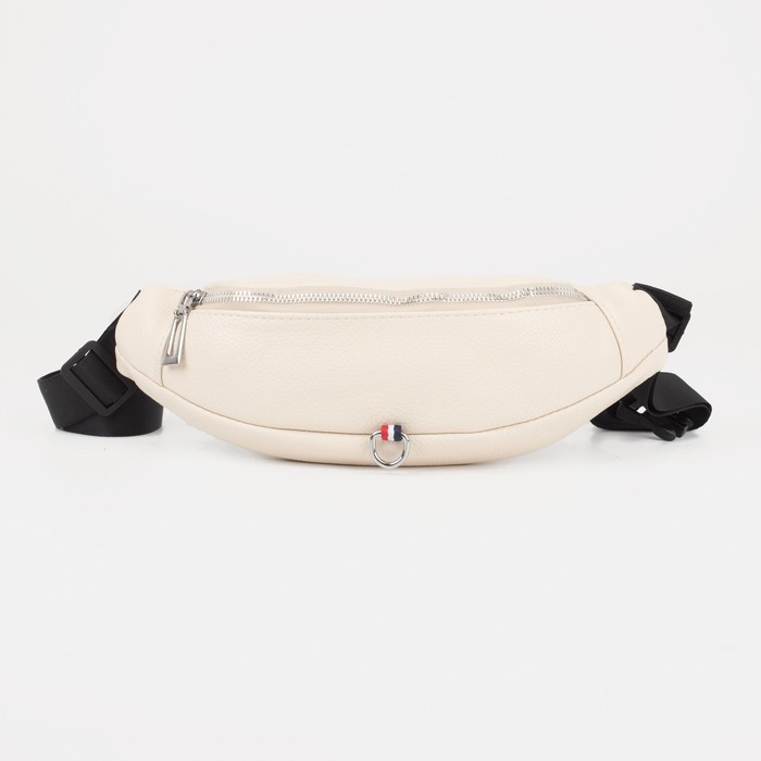 фото Сумка поясная, отдел на молнии, цвет бежевый